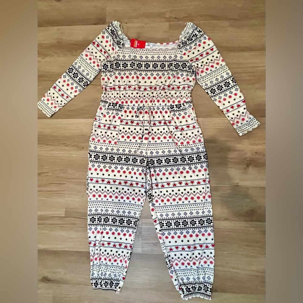 Celebrate Together Holiday Fair-Isle One-Piece PJ Jumpsuit, 2X, New With Tags